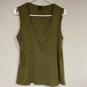 J. Crew Soft olive green cotton Vee Neck Tee - sleeveless, Small